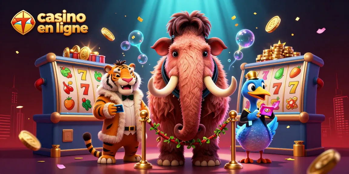 Casino en ligne : image colorée d'une illustration dynamique avec des personnages de casino.