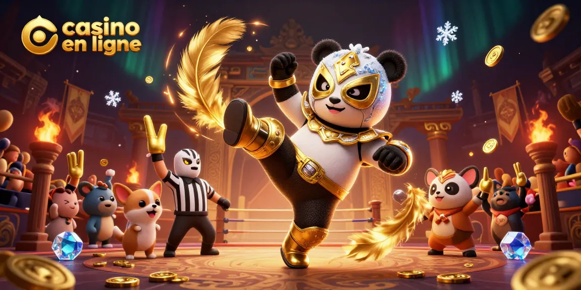 Faites un pari excitant au casino en ligne avec un panda lutteur et un chihuahua arbitre.