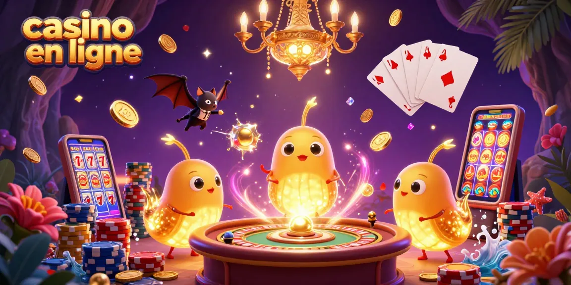 Jouez dans un casino en ligne avec des croupiers, machines à sous et jackpots scintillants.