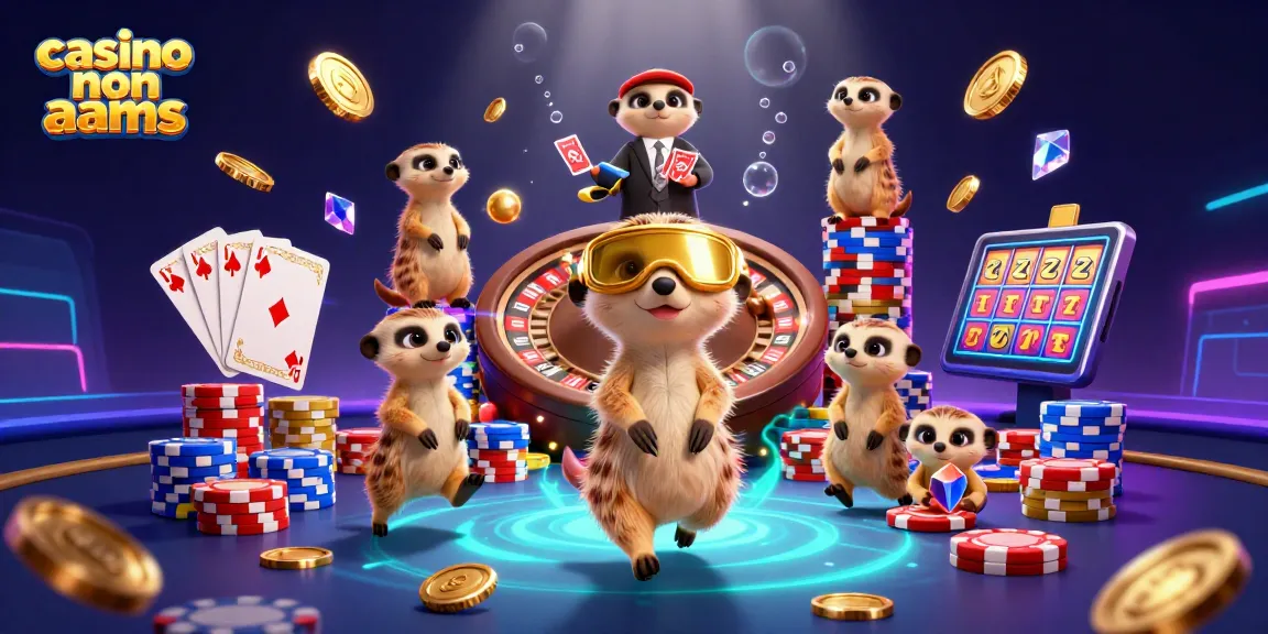 Gioca nei migliori casinò non AAMS con una scena vivace di suricati impegnati in operazioni di casinò.