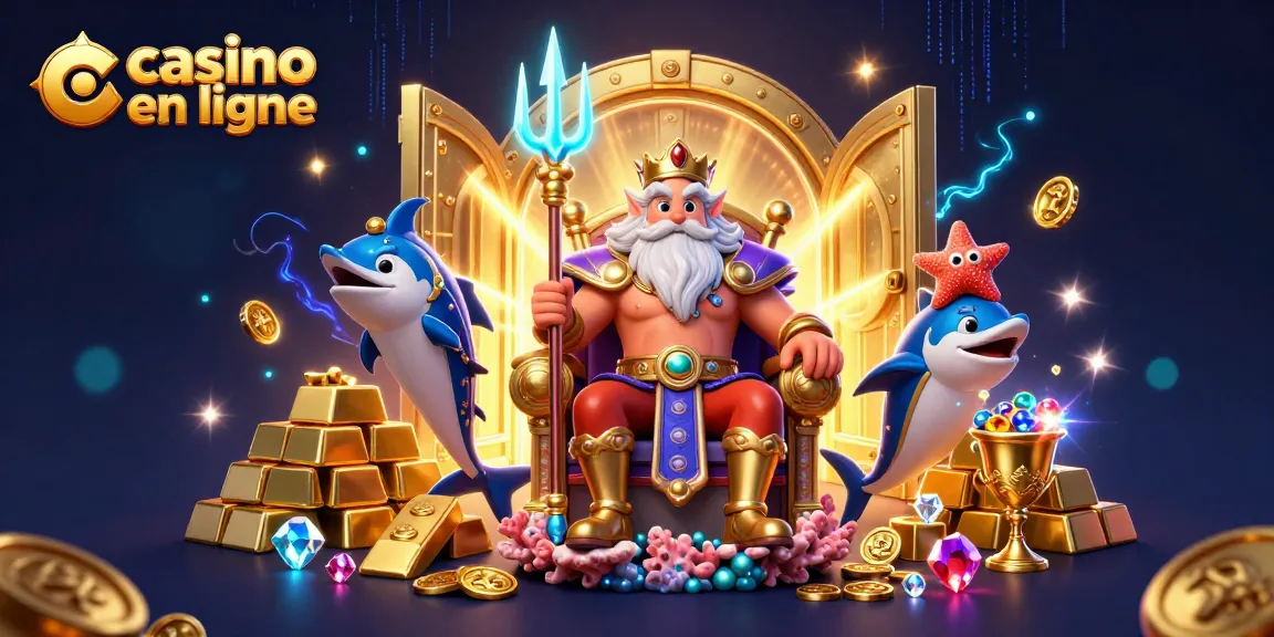 Explorez le casino en ligne avec des trésors et des éléments magiques du roi Neptune.