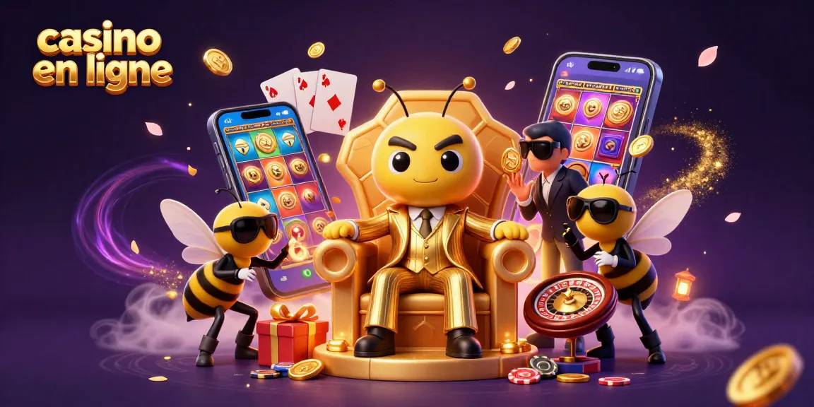 Jouer au casino en ligne dans un décor riche avec un chef d'abeille cartoon et des jeux