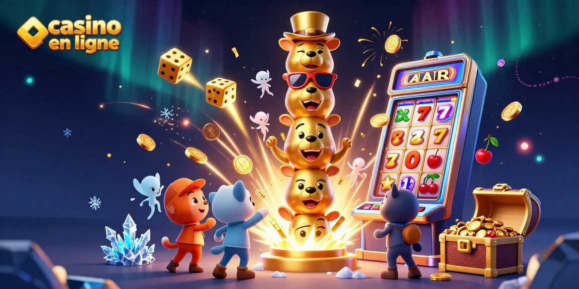 Vivez l'excitation du casino en ligne avec des tours de machines à sous et des symboles gagnants.