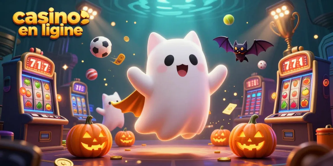 Jouez à des jeux passionnants dans un casino en ligne avec un chat fantôme et un vampire.