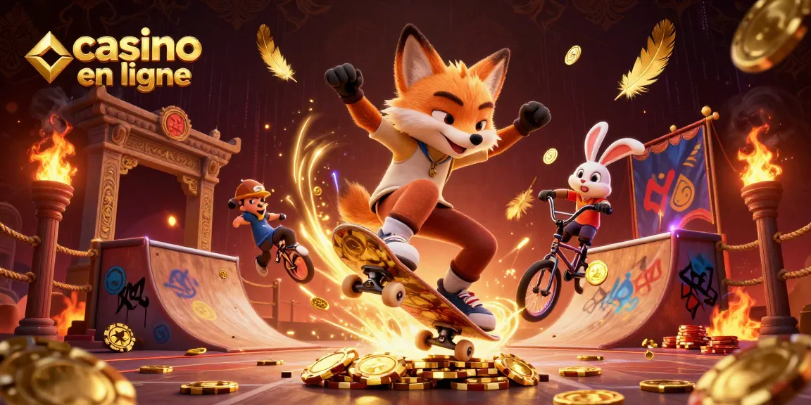 Des personnages animés profitant des jeux de casino en ligne, illustrant des actions palpitantes.