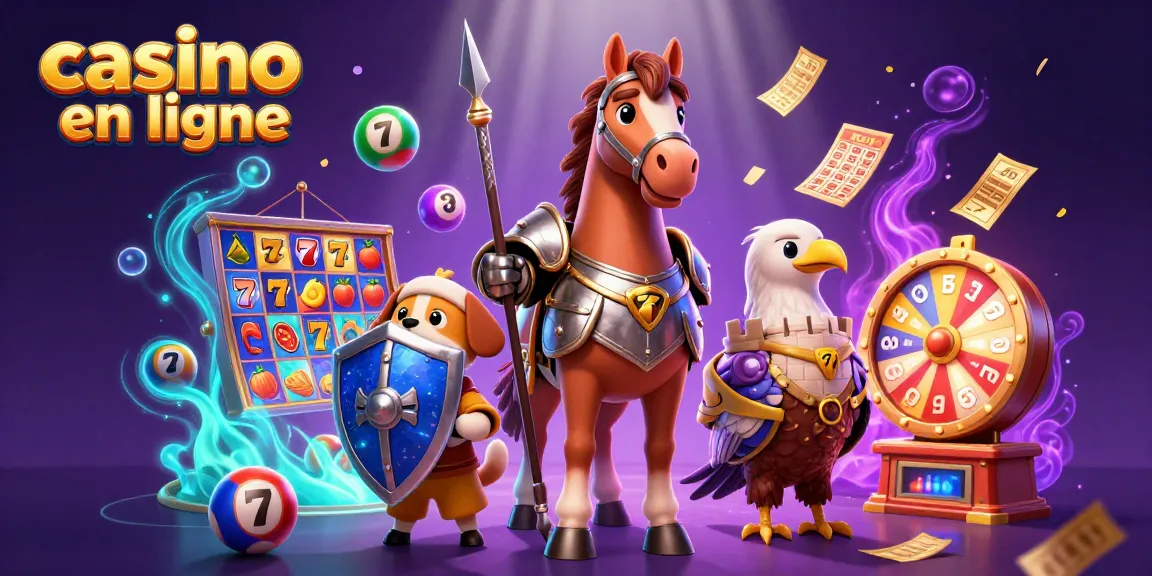 Expérimentez le frisson du casino en ligne avec des personnages animés, des boules de loterie colorées et des éléments de jeu captivants.