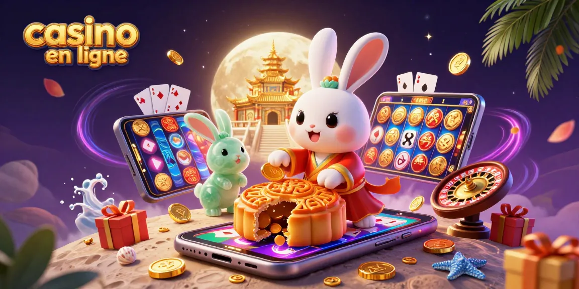 Jouer au casino en ligne avec un lapin de lune chinois et des jetons de poker
