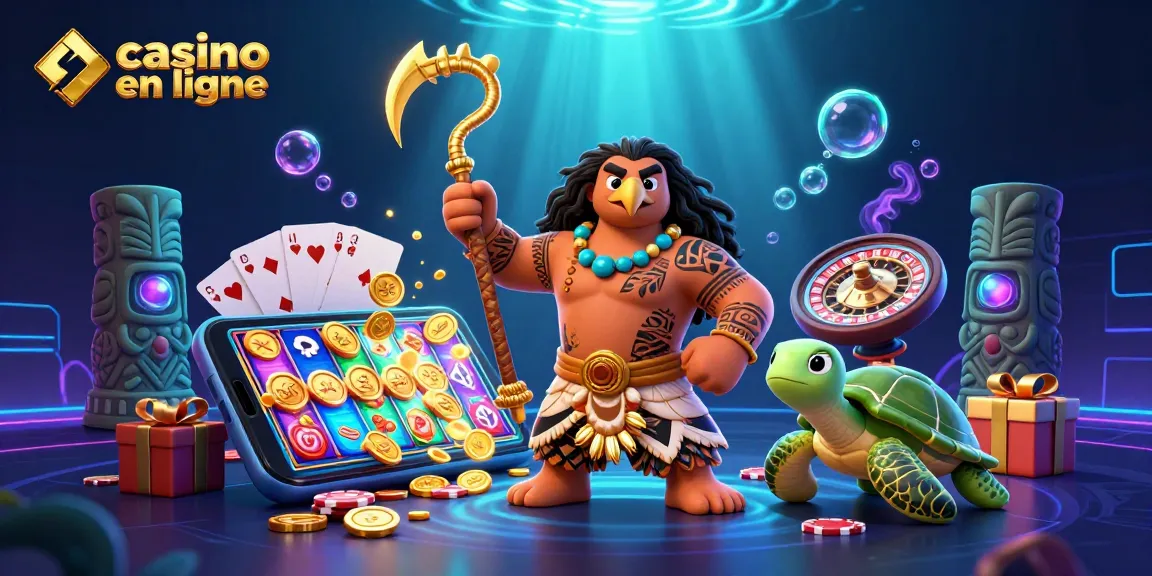 Gagnez avec des machines à sous sur casino en ligne dans une scène vibrante et ludique