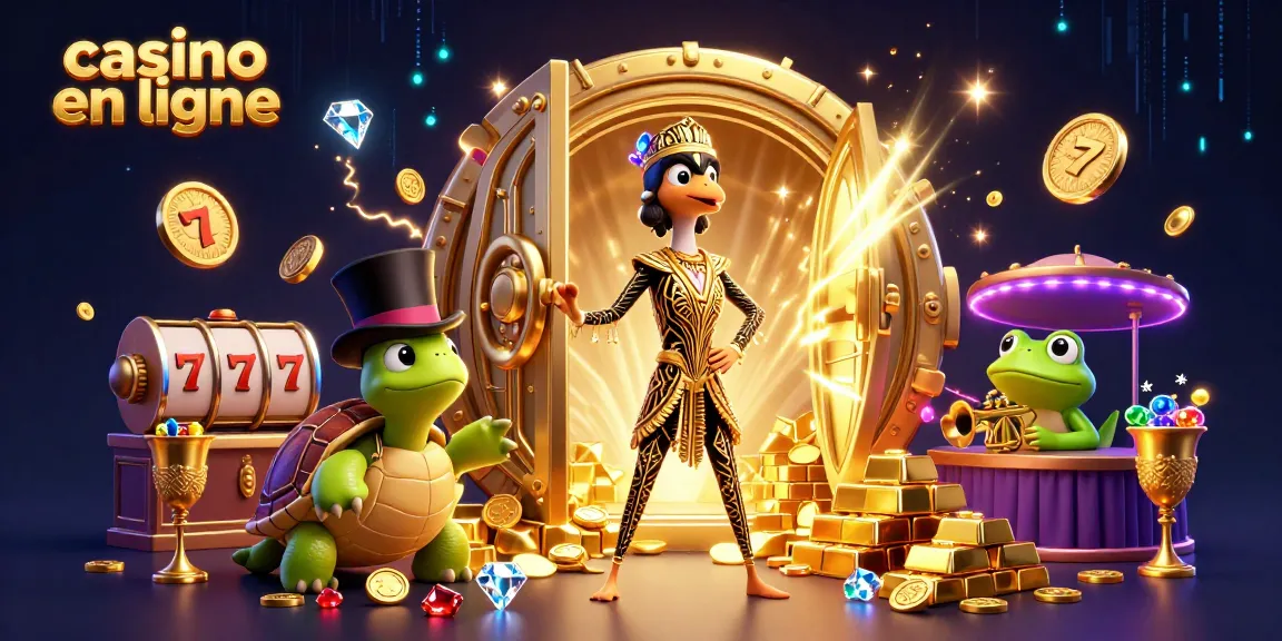 Jouez au casino en ligne avec des personnages animés dans un décor vibrant et extravagant.
