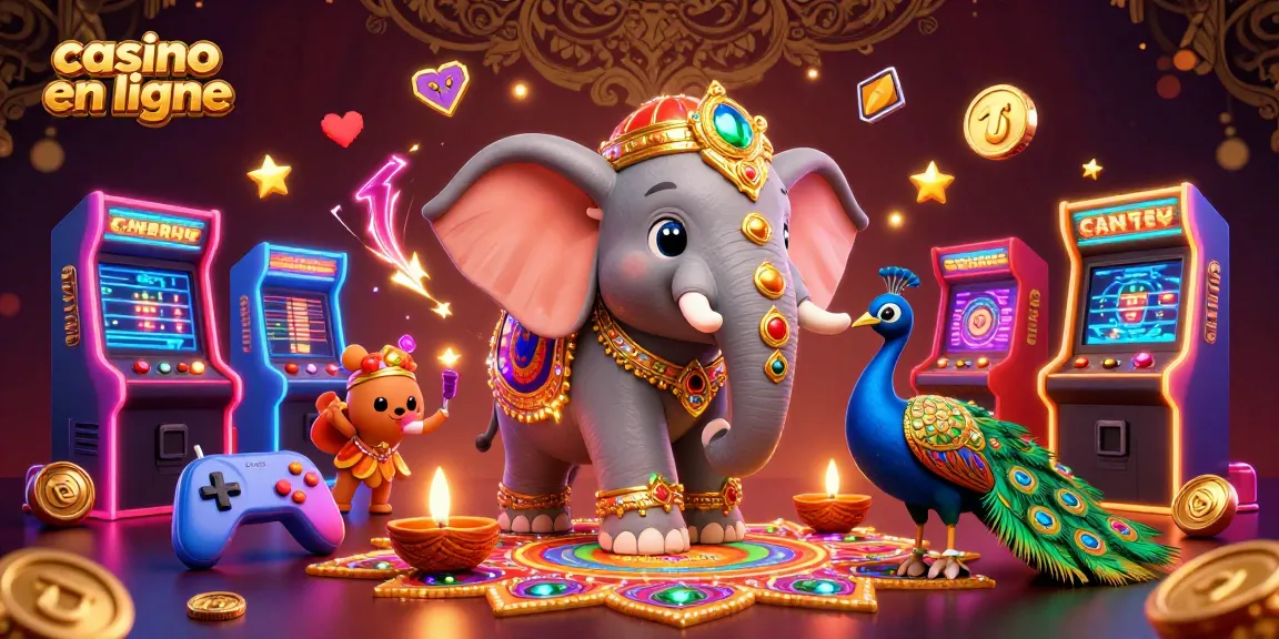 Découvrez la magie des jeux avec notre illustration 3D captivante de casino en ligne, mêlant couleurs et lumières