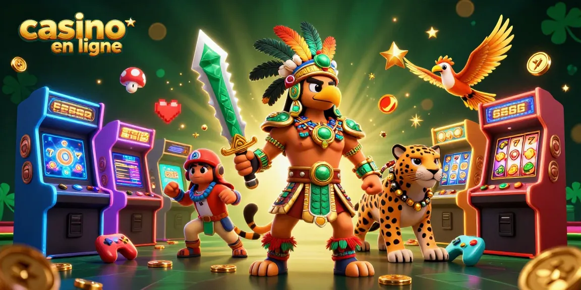 Jouez à des jeux de casino en ligne avec nos guerriers aztèques et machines à sous colorées.