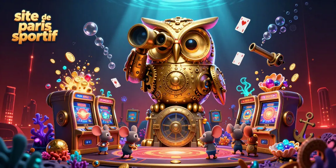 Découvrez l'univers du site de paris sportif à travers une illustration 3D captivante de jeu dynamique.